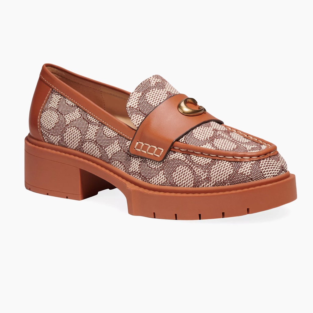 Nib/Nwt Coach Leah Monogram Jacquard Loafers